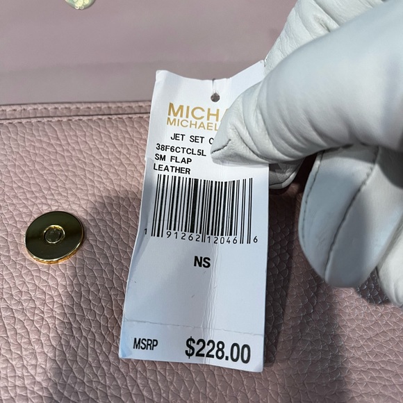 NWT Michael Kors Pink Pebbled Leather Shoulder/Crossbody - Picture 15 of 15